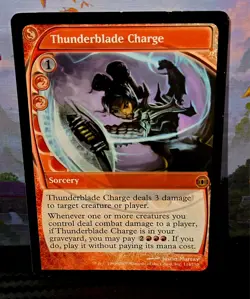 magic the gathering - Thunderblade Charge - Sorcery - Rare - Red - Mountain - Image 1