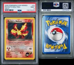 2000 Pokemon Rocket's Moltres Gym Heroes Unlimited Holo Rare #12 PSA 9 Mint TCG - Image 3