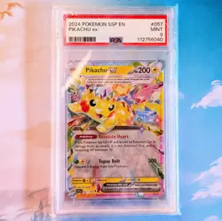 2024 POKEMON SSP EN-SURGING SPARKS #057 PIKACHU EX PSA 9 - Image 2