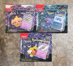 Pokemon TCG Paldean Fates Tech Sticker Collection SV4.5 SET OF 3 NEW SEALED - Image 1