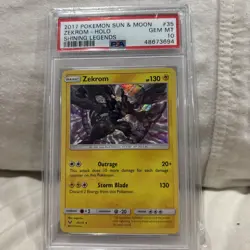 2017 POKEMON SUN & MOON SHINING LEGENDS #35 ZEKROM-HOLO PSA 10 - Image 1