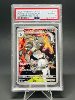 2025 POKEMON DRI EN-DESTINED RIVALS #191 TEAM ROCKET'S HOUNDOOM PSA 10 - Image 1