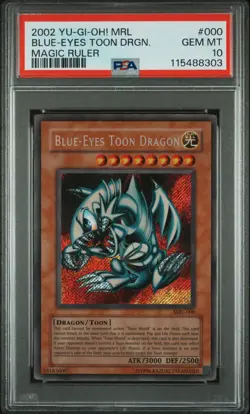 2002 YU-GI-OH! MRL-MAGIC RULER #000 BLUE-EYES TOON DRAGON PSA 10 - Image 1