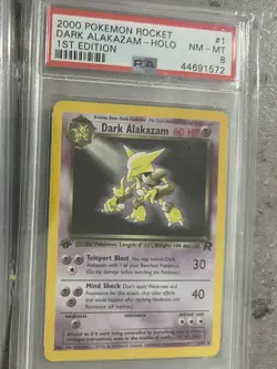 PSA 8 Dark Alakazam 1st Edition 1/82 Holo Pokemon Card Team Rocket WOTC - Image 1