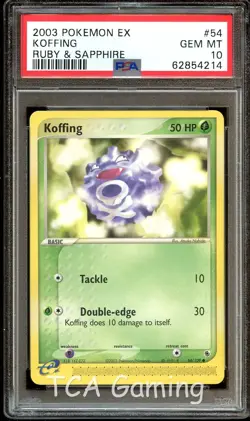 PSA 10 GEM MINT Koffing 54/109 Ex Ruby & Sapphire Pokemon Card 214 - Image 1