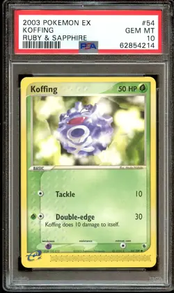 PSA 10 GEM MINT Koffing 54/109 Ex Ruby & Sapphire Pokemon Card 214 - Image 2
