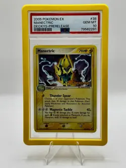 Pokemon EX Deoxys Manectric 2005 Prerelease Card 38/107 PSA 10 Gem Mint Low Pop - Image 1