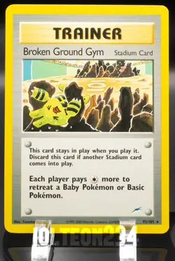 Pokemon TCG Card - Broken Ground Gym 92/105 Neo Destiny Rare Vintage - Image 1