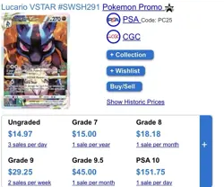Pokemon TCG Lucario VSTAR Sword & Shield SWSH291 Holo Promo Card Mint Condition - Image 2
