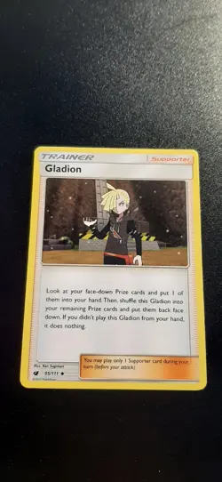 Gladion 95/111 Crimson Invasion Regular Uncommon Pokemon Card TCG Trading Game - Image 1