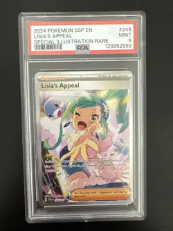 Pokemon TCG Lisia's Appeal Full Art Trainer Card 246/191 Surging Sparks PSA 9 - Image 1