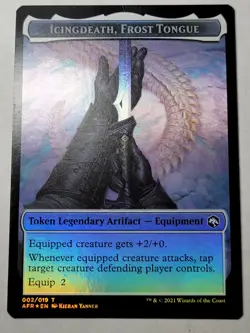 Icingdeath, Frost Tongue/Wolf Token -Double-Sided Foil- Forgotten Realms mtg MP - Image 1