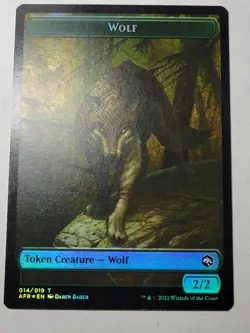 Icingdeath, Frost Tongue/Wolf Token -Double-Sided Foil- Forgotten Realms mtg MP - Image 3