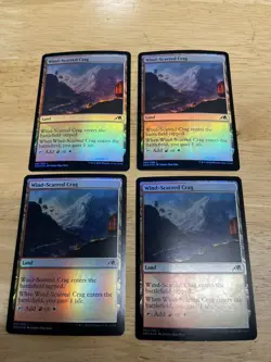 4x Wind-Scarred Crag FOIL Kamigawa Neon Dynasty MTG Magic Pack Fresh - Image 1