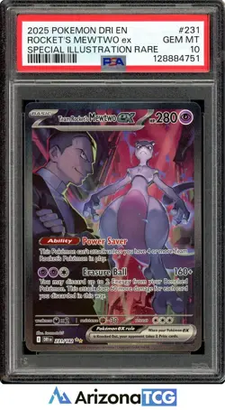 Pokemon 2025 Team Rocket's Mewtwo ex 231/182 SIR Destined Rivals GEM MINT PSA 10 - Image 1