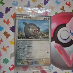 Lechonk POKEMON CENTER Stamp 155/198 Reverse Holo Sealed Promo Scarlet Violet - Image 1