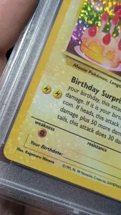 Holo Bleed 2021 Pokemon Pikachu Holo Black Star #24 Birthday Celebrations PSA 10 - Image 4
