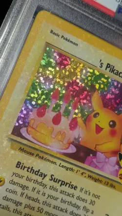 Holo Bleed 2021 Pokemon Pikachu Holo Black Star #24 Birthday Celebrations PSA 10 - Image 5