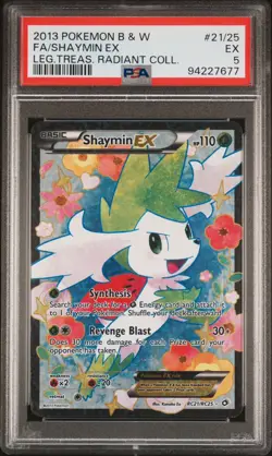 Pokemon 2013 BW Legendary Treasures Radiant Coll. SHAYMIN EX FA RC21/RC25 -PSA 5 - Image 1