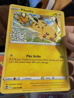 Pokemon Pikachu Cosmos Holo Snowflake Stamped Promo 049/195 TCG LP 86 - Image 1