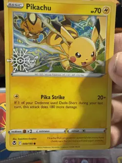 Pokemon Pikachu Cosmos Holo Snowflake Stamped Promo 049/195 TCG LP 86 - Image 2