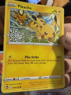 Pokemon Pikachu Cosmos Holo Snowflake Stamped Promo 049/195 TCG LP 86 - Image 3