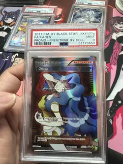 Pokemon Karen XY Premium Trainer Coll Black Star Full Alt Art Promo XY177a PSA 9 - Image 1