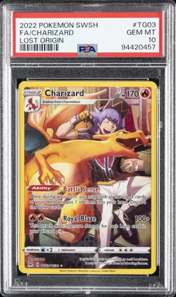 2022 POKEMON SWORD & SHIELD LOST ORIGIN #TG03 FULL ART/CHARIZARD PSA 10 - Image 1
