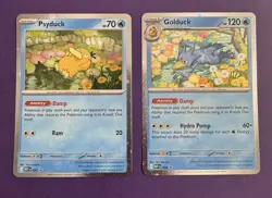 Pokemon TCG Mega Evolutions Psyduck 007 Golduck 008 Black Star Promo Holo - Image 1