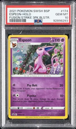 2021 POKEMON SWSH BLACK STAR PROMO #174 ESPEON-HOLO PSA 10 - Image 1