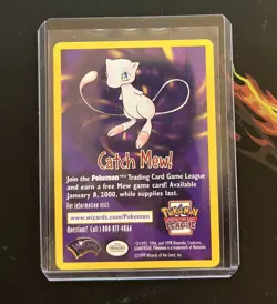 1999 Pokemon Wizards of the Coast Promos - CATCH MEW Card - Pokemon the Movie - Image 1