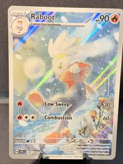 Pokemon TCG Raboot 147/142 SV07: Stellar Crown Illustration Rare - NM Card - Image 1