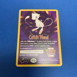 1999 Pokemon Promo Card “Catch Mew" WOTC "Pokemon The First Movie" NM-LP - Image 1