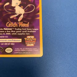 1999 Pokemon Promo Card “Catch Mew" WOTC "Pokemon The First Movie" NM-LP - Image 4