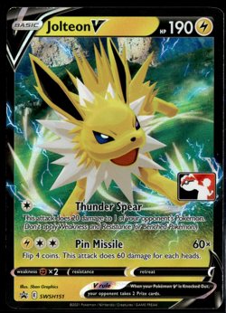 Jolteon V SWSH151 Prize Pack Series 1 League Stamped English Pokemon Card (MP) - Image 1