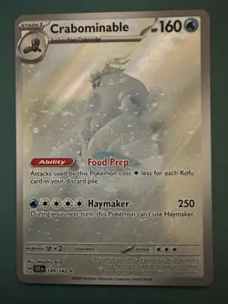 Pokemon TCG Stellar Crown Holo Crabominable Card 149/142 NM-M Unplayed - Image 1