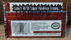 Pokemon Topps TV Animation Edition Sealed Pack Of 7 Trading Cards & 1 Foil 1999 - Image 3