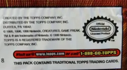 Pokemon Topps TV Animation Edition Sealed Pack Of 7 Trading Cards & 1 Foil 1999 - Image 4
