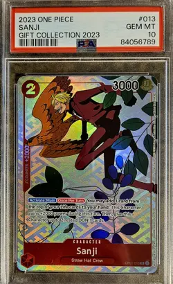 x3 PSA 10 GEM MINT ENGLISH One Piece Gift Collection Cards, UTA, SANJI, FRANKY - Image 3