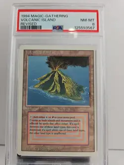1994 Magic The Gathering Volcanic Island Revised PSA 8 - Image 1