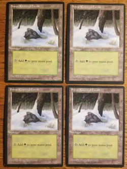 4x MTG Magic the Gathering Snow-Covered Forest Ice Age NM - Image 1