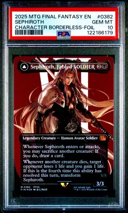 2025 MTG Final Fantasy SEPHIROTH * Character Borderless Foil #0382 * PSA 10 - Image 1