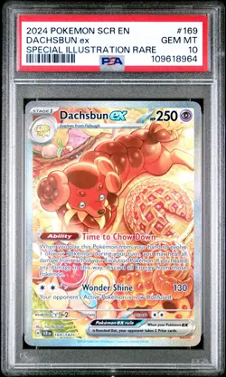 2024 POKEMON SCR EN-STELLAR CROWN SPECIAL ILLUSTRATION RARE DACHSBUN EX PSA 10 - Image 1