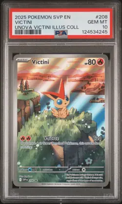 2025 POKEMON SVP EN-SV BLACK STAR PROMO #208 VICTINI PSA 10 - Image 1