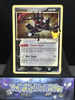 Pokemon Card Greninja Gold Star SWSH144 Celebrations Black Star Promo HD SWIRL - Image 1