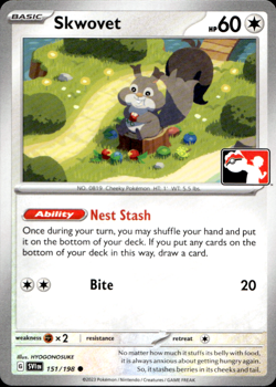 SKWOVET 151/198 PLAY! PRIZE PACK SERIES NON-HOLO Pokemon TCG - Image 1