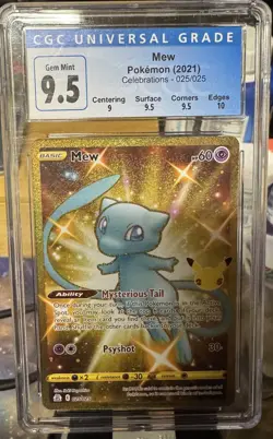 MEW - GOLD - CGC 9.5 GEM MINT - Pokemon 2021 (025/025) - Celebrations - Image 1