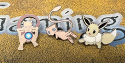Pokemon Official 3 Pin Set - Mew + Mewtwo + Radiant Eevee Pins - Image 1