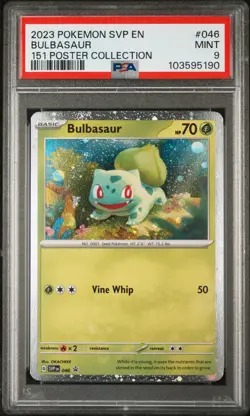 2023 POKEMON SVP EN-SV BLACK STAR PROMO 151 POSTER COLL #046 BULBASAUR PSA 9 - Image 1