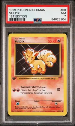 1999 POKEMON GERMAN 1ST ED #68 VULPIX PSA 7 - Image 1